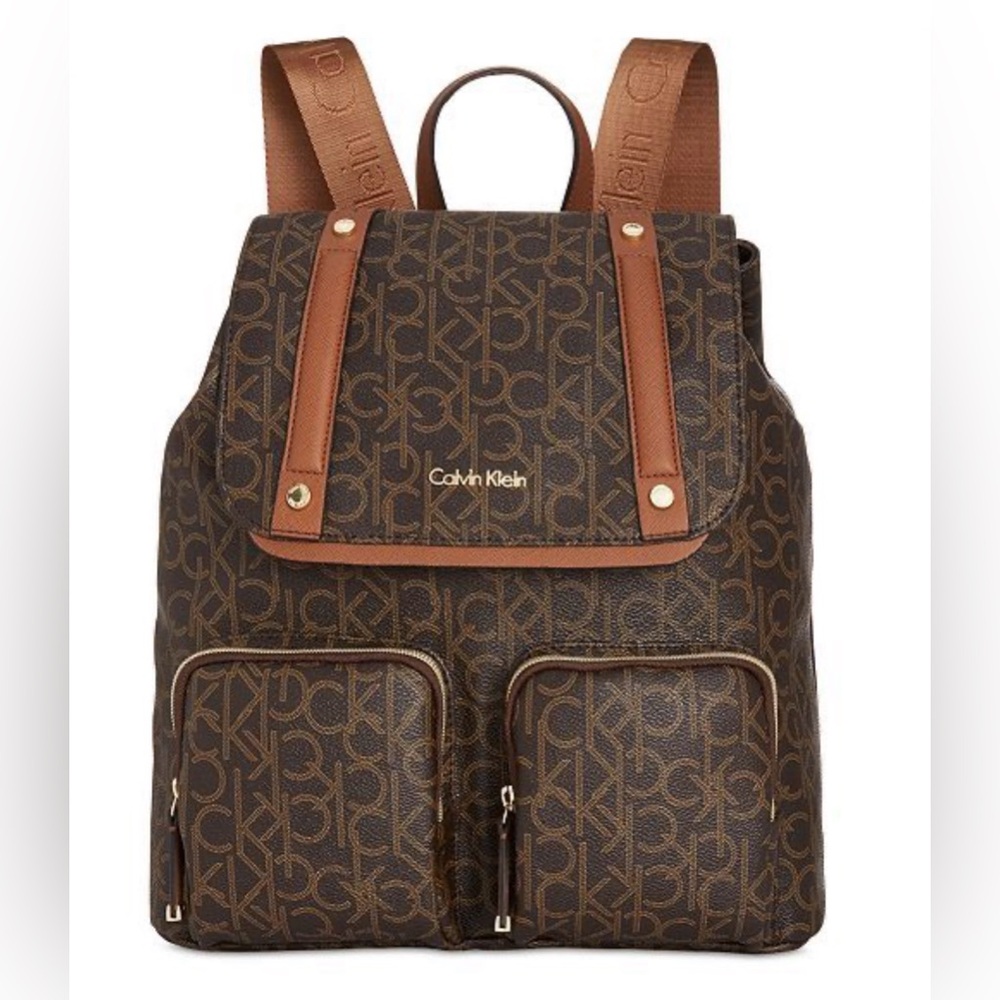 Calvin Klein Dark Brown Monogram Backpack